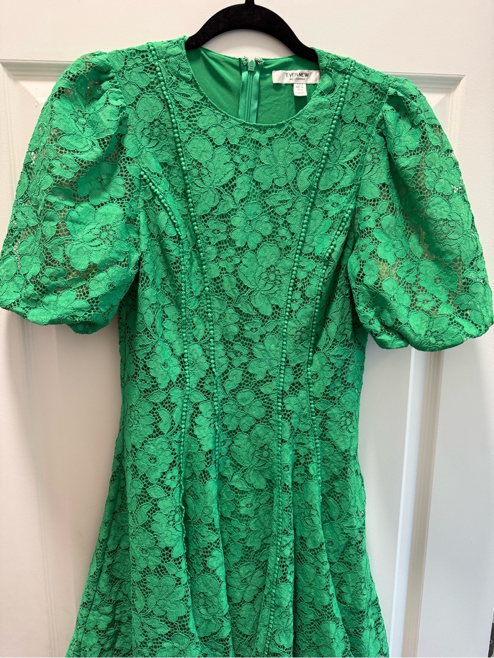 Ever New Green Floral Lace Puff Sleeve Dress
